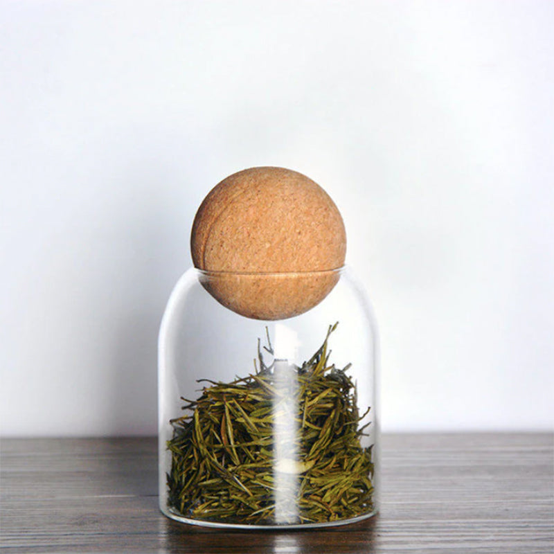 4pc Ball Cork Glass Jar Set